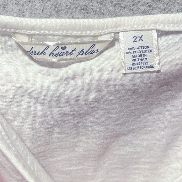 Derek Heart Plus 2X - White and Pink Polka Dot Layered Look Babydoll Tank Top - Picture 3 of 9